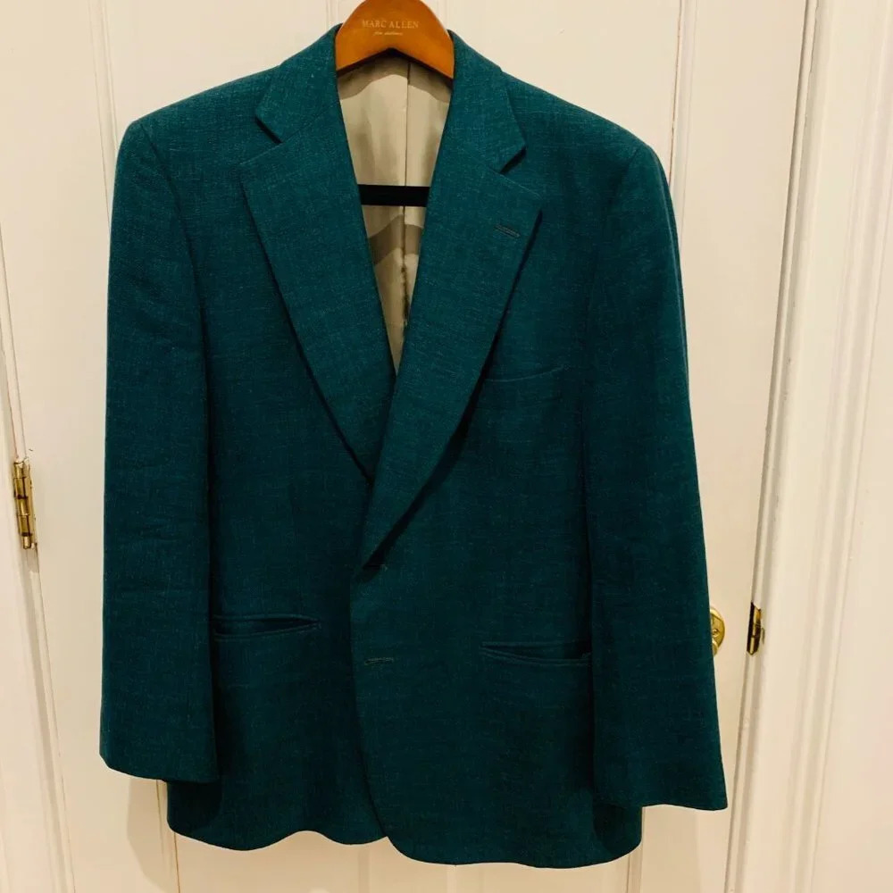 Paul Stuart Green Wool Suit Jacket Sport Coat Blazer Size 42 Short - Picture 8 of 16